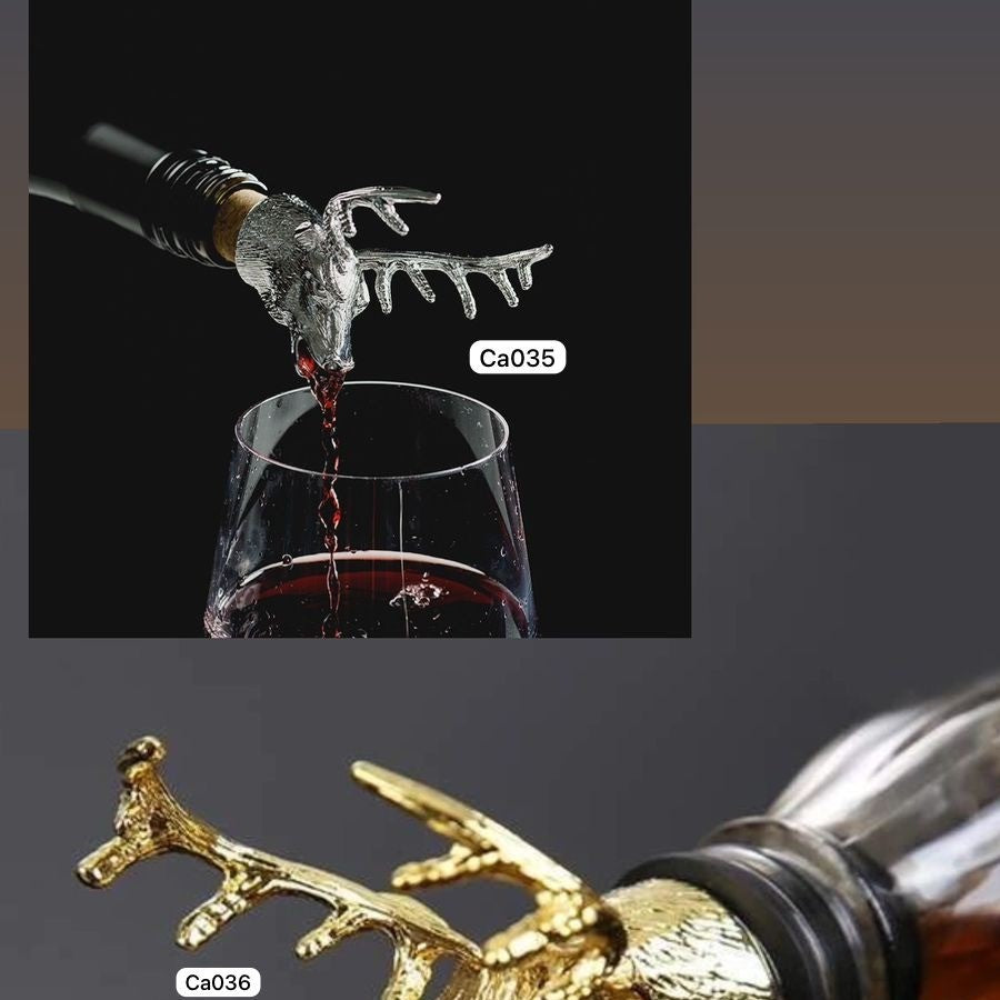 Dispensador de botellas metalico venado plateado 11.5*6cm
